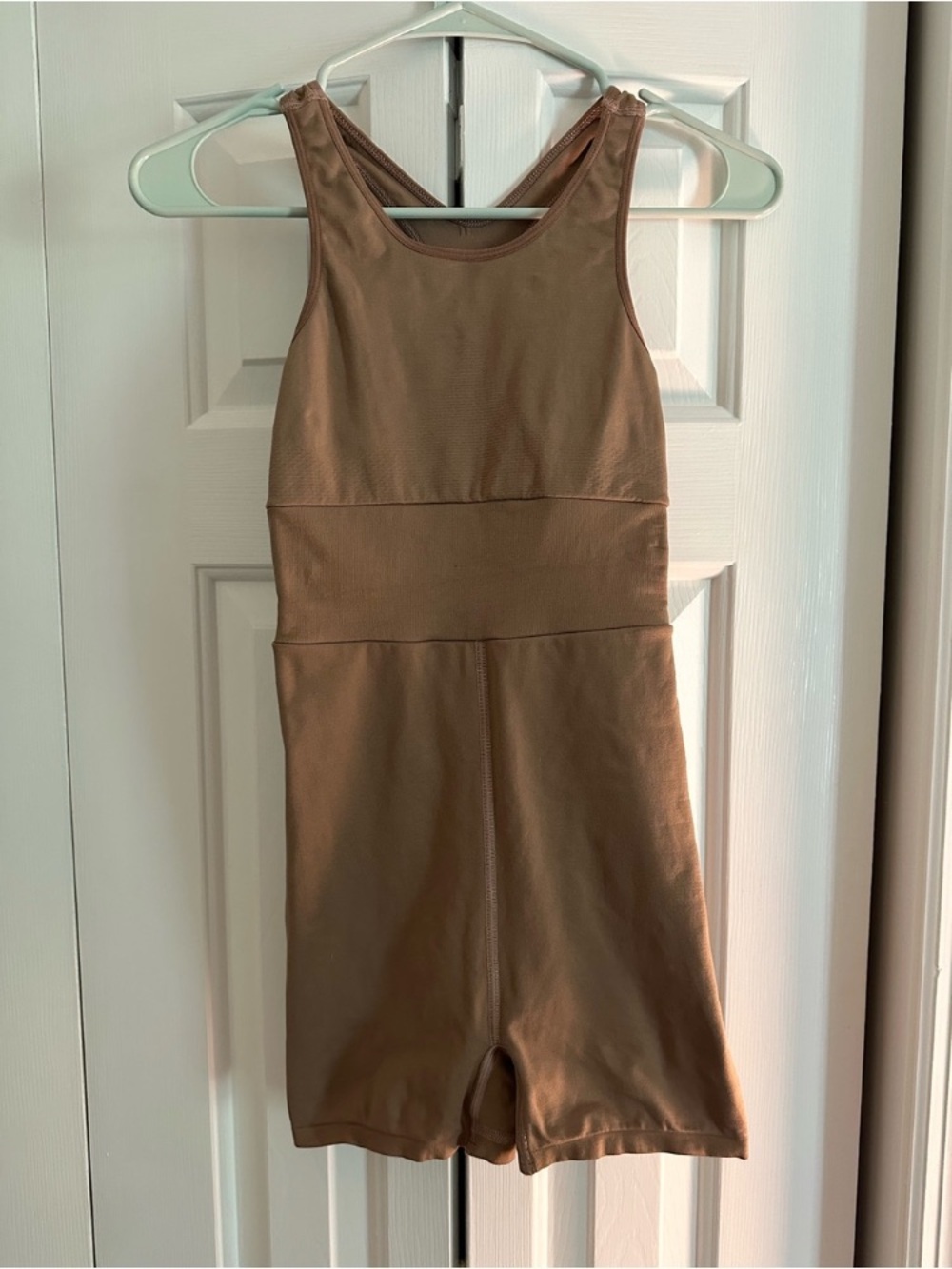 Kids High-Neck Dance Romper in Tan